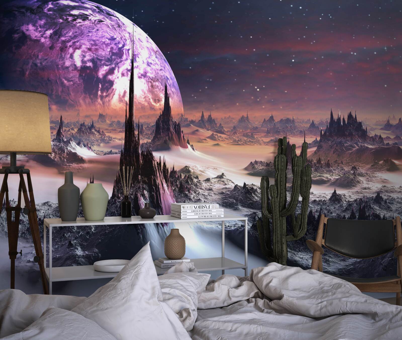 Fotobehang kosmisch landschap en universum