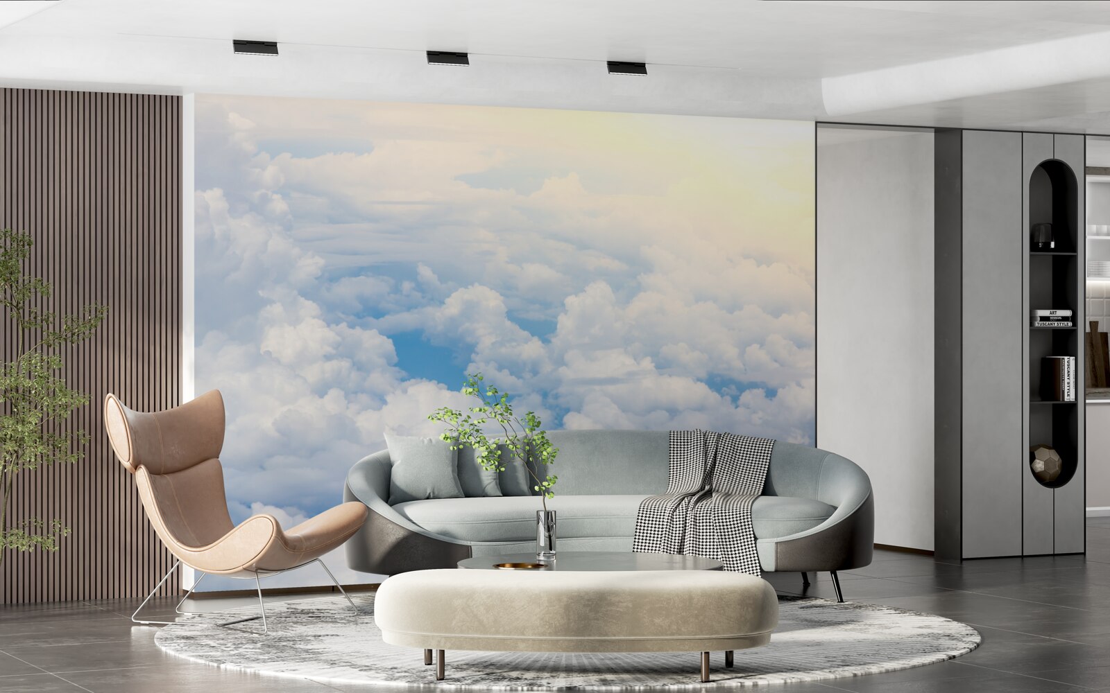 Fotobehang wolken wanneer de zon gaat slapen