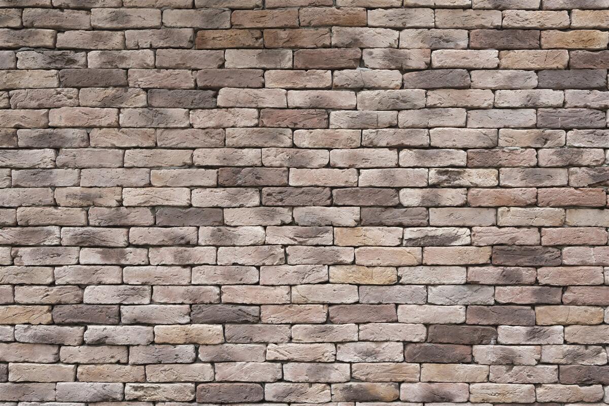 Fotobehang handgevormde bakstenen constructie