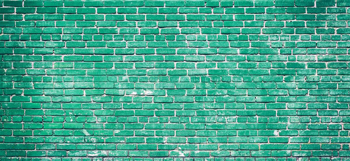 Fotobehang Turquoise bakstenen muur