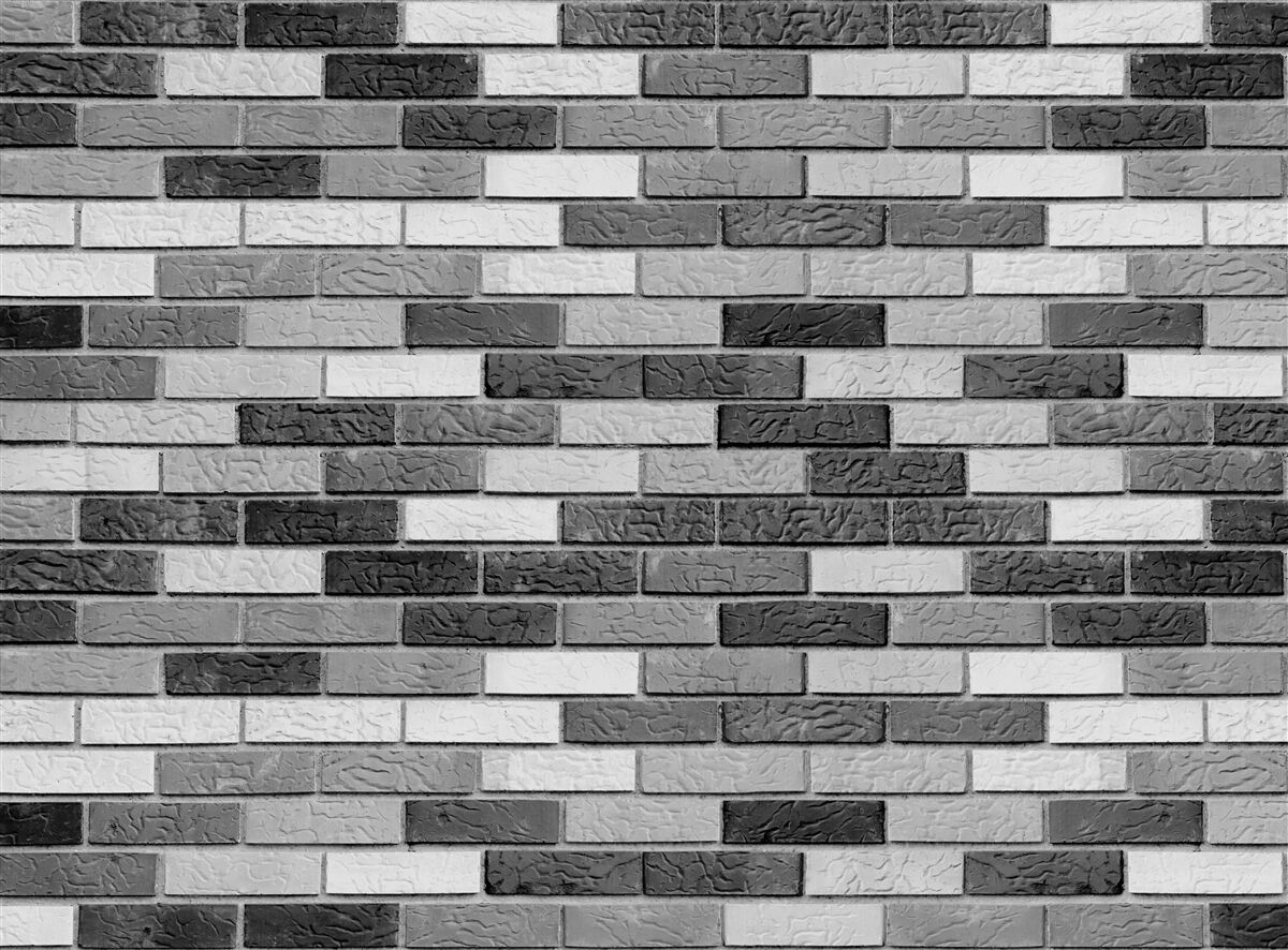 Fotobehang Zwart-witte bakstenen muur