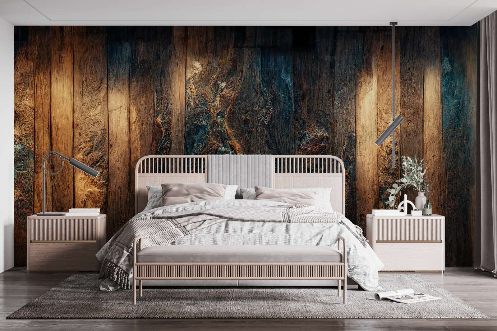 Fotobehang achtergrond van oud, donker hout