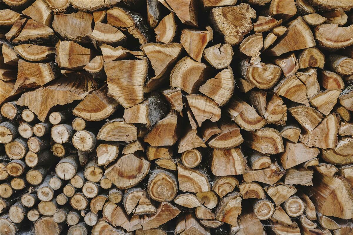 Fotobehang aan elkaar geplaatste stukken hout