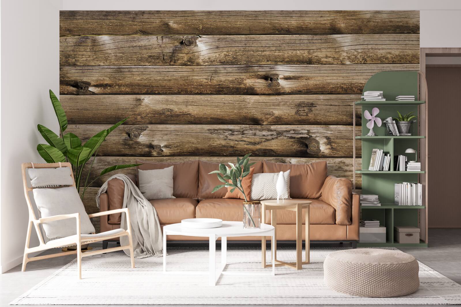 Fotobehang Bruine houten wand
