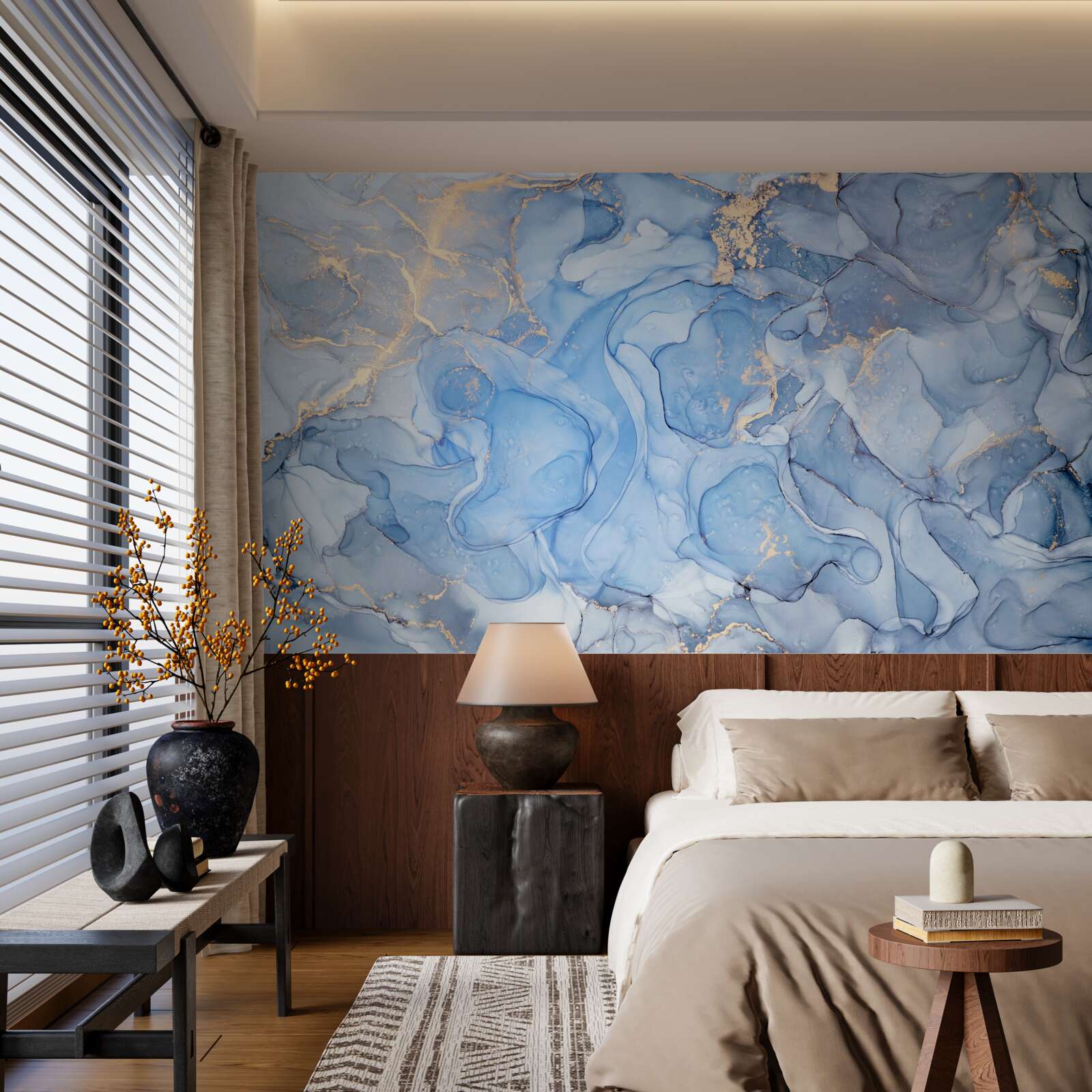 Fotobehang exclusieve blauwe achtergrond