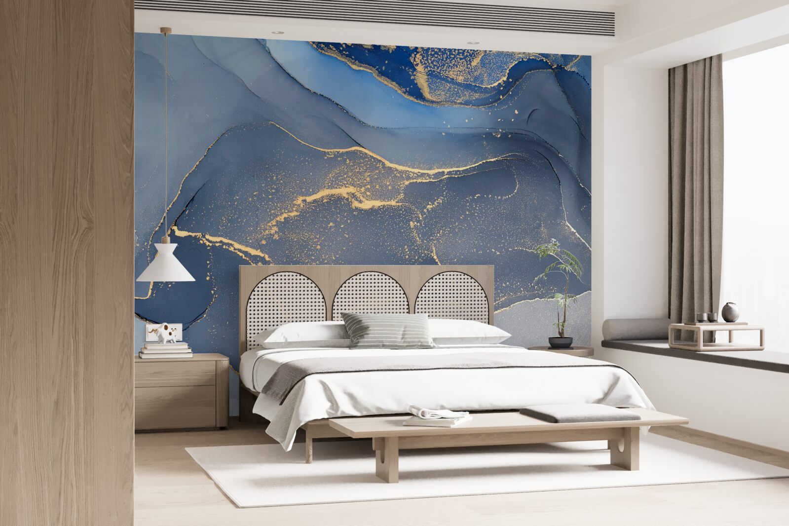 Fotobehang grijsblauwe stenen zee