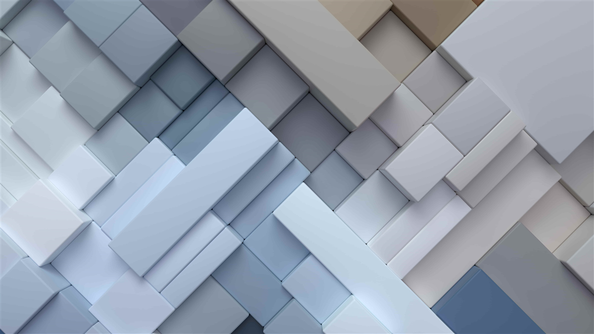 Fotobehang abstract schilderij in blauwe kleuren met rechthoekige vorm