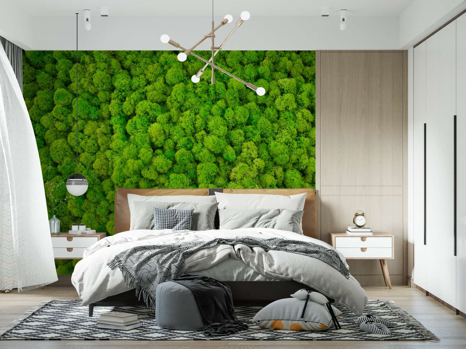 Fotobehang dichte toppen van groene woudreuzen