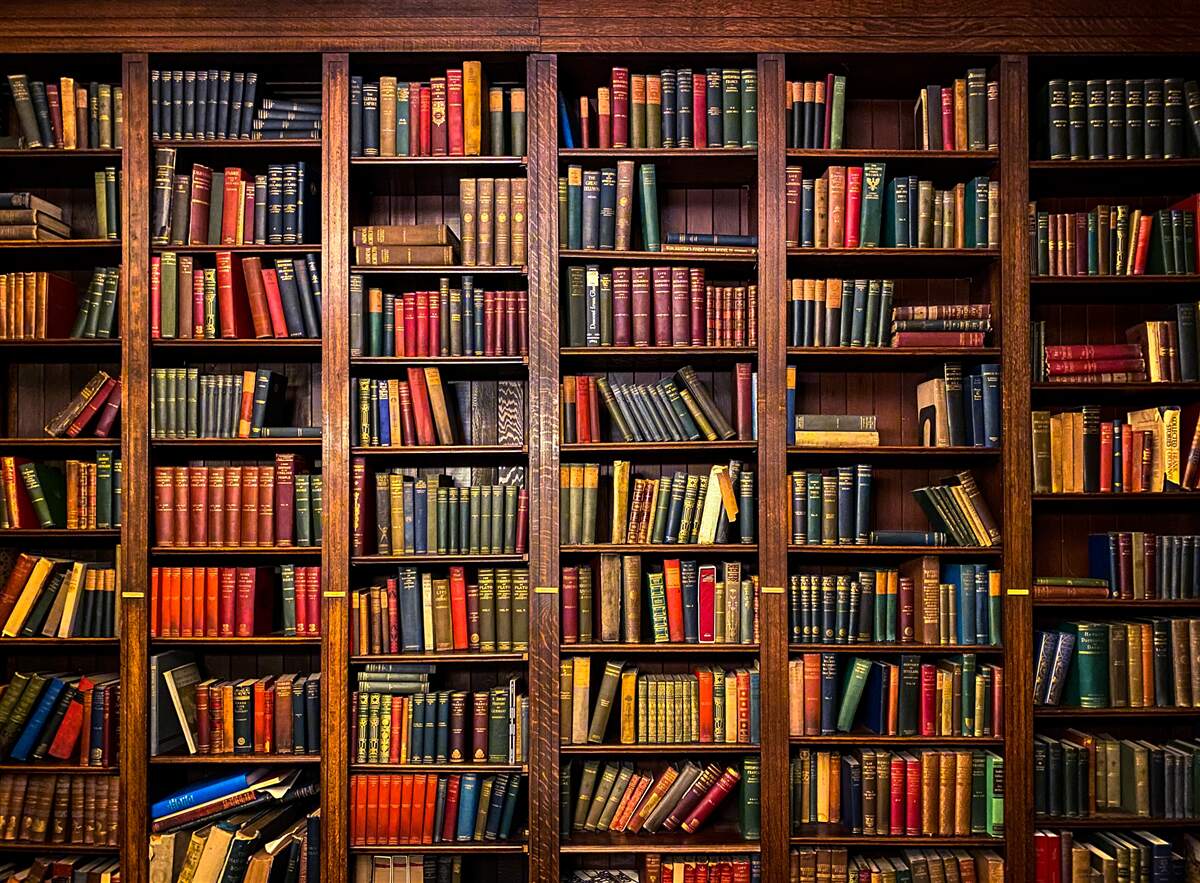 Fotobehang uitgebreide bibliotheek met boeken