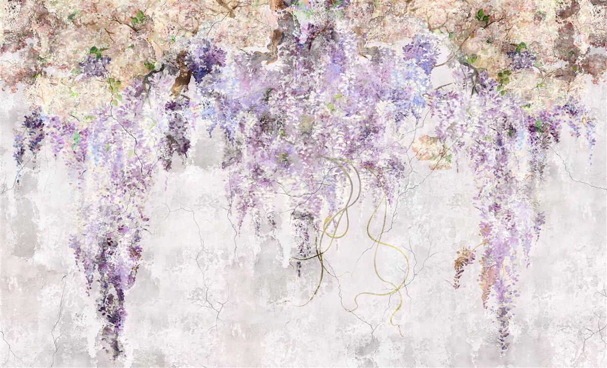 Fotobehang herfstbloemen vallen