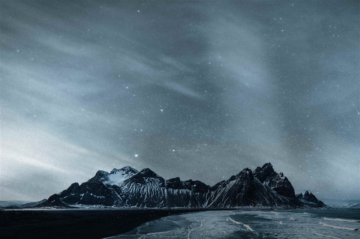 Fotobehang witte sterrennachten op Antarctica