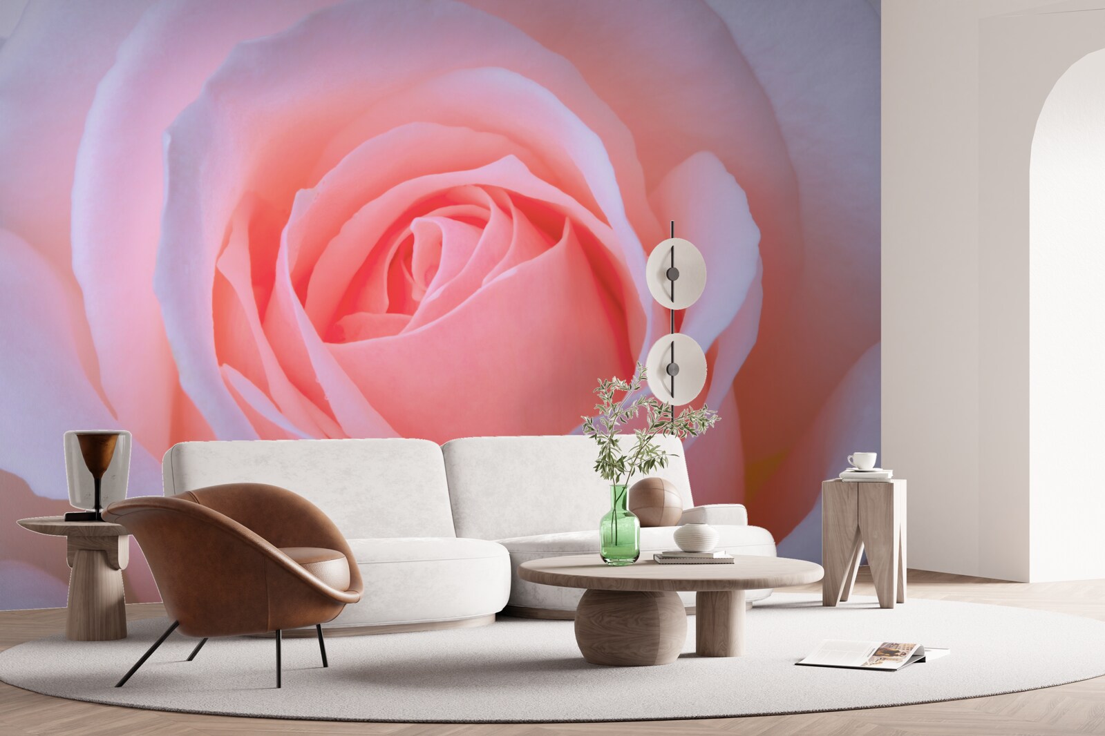 Fotobehang tere roos met prachtige roze bloemblaadjes