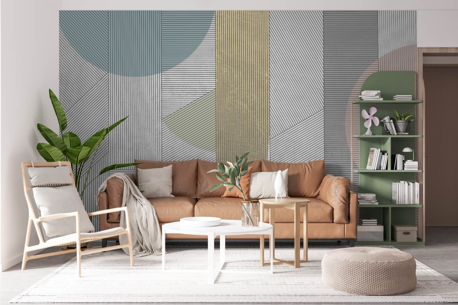 Fotobehang gemengde opeenvolging van verticale en horizontale lijnen