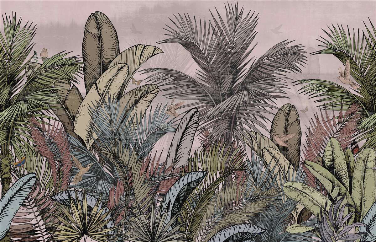 Fotobehang tropische planten met exotische kenmerken