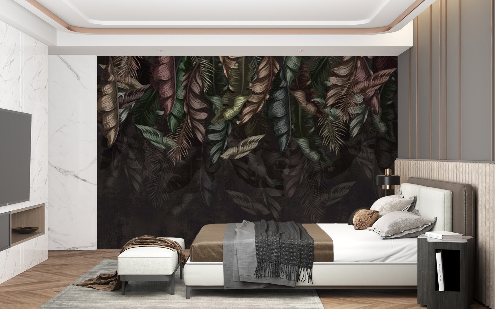 Fotobehang donkere tropische vegetatie