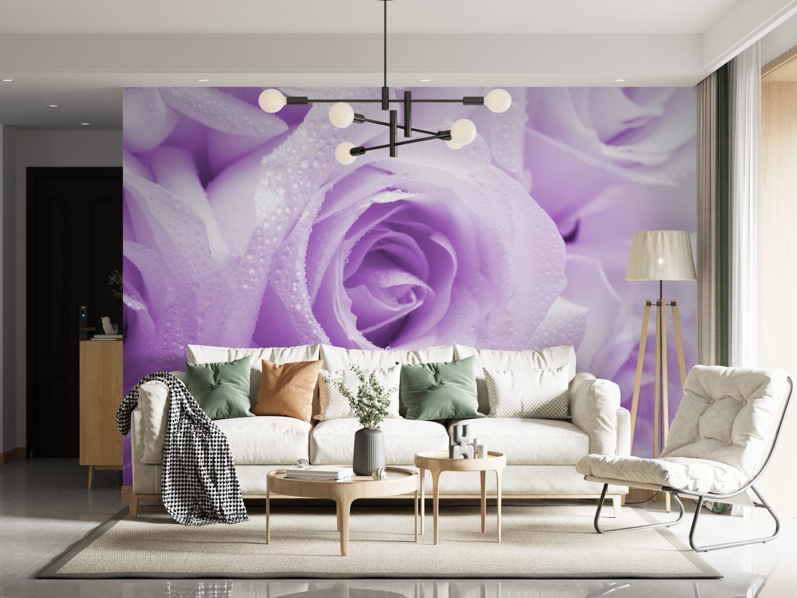 Fotobehang close-up van lilaroze bloemen