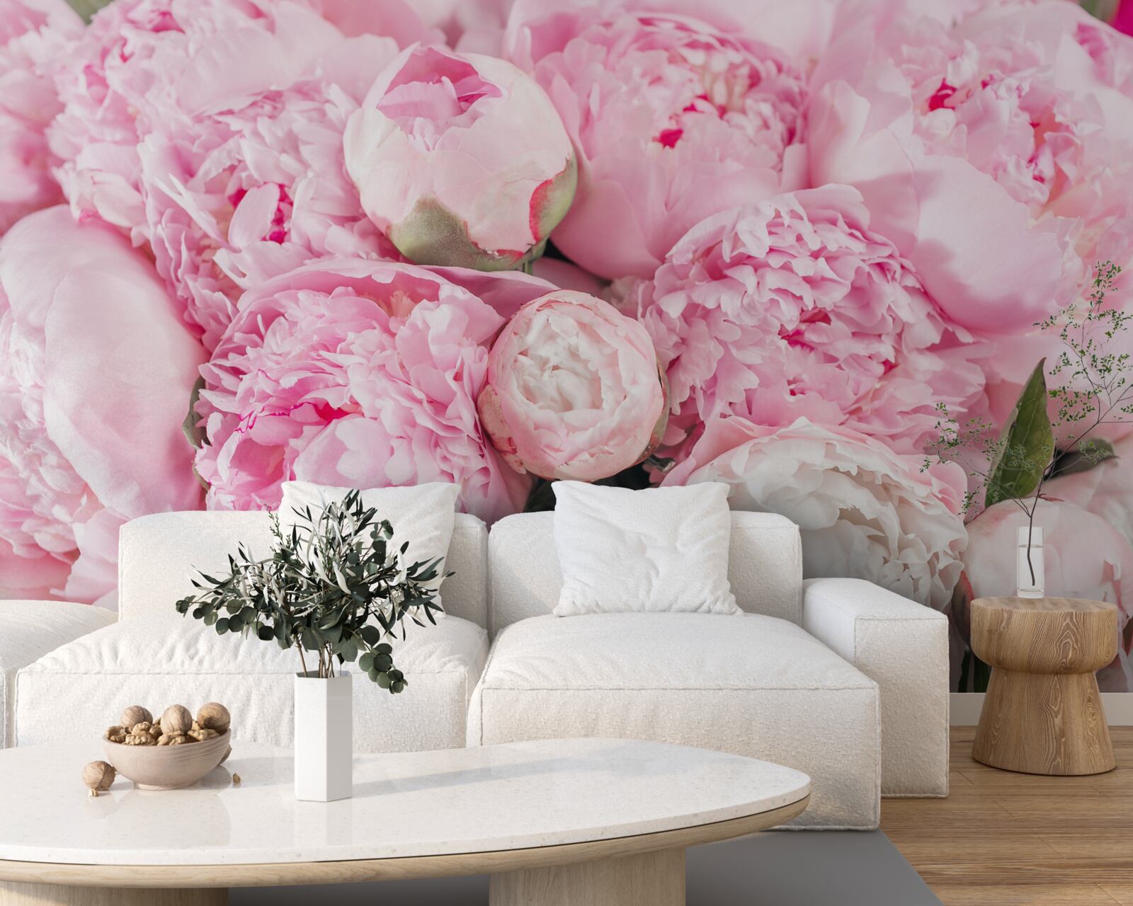 Fotobehang mooie roze pioenrozen
