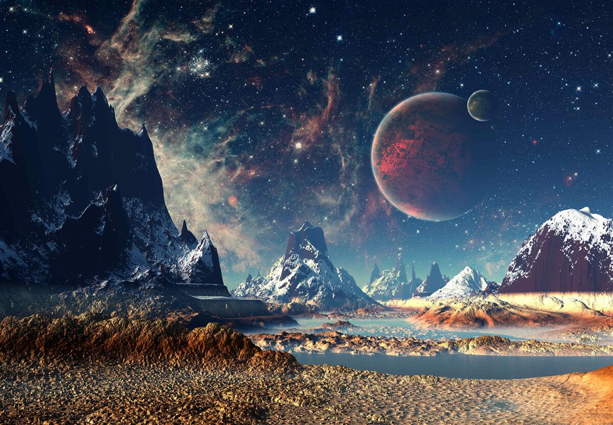 Fotobehang het oppervlak van de planeet is fantastisch