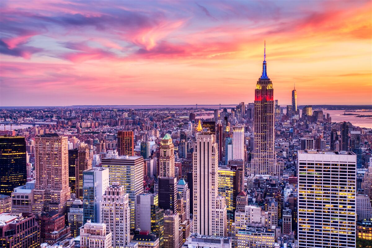 Fotobehang zonsopgang in new york
