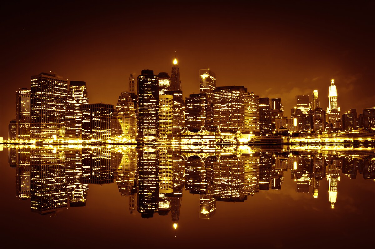 Fotobehang gouden metropool