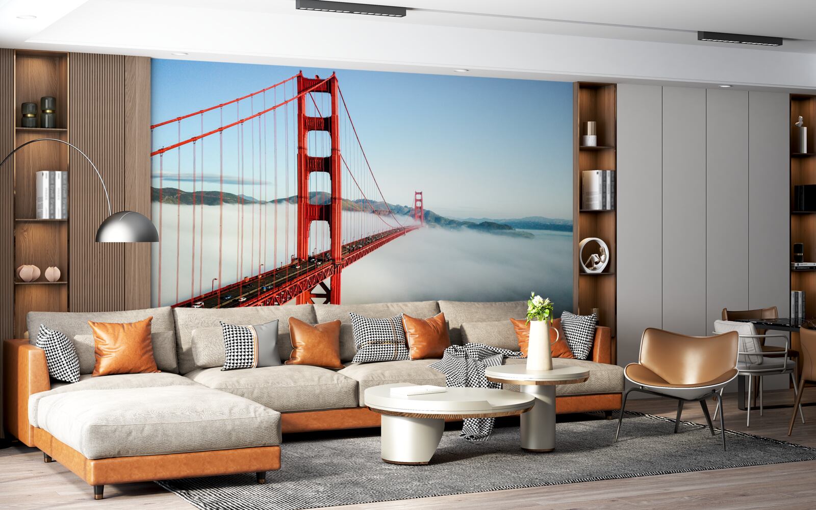 Fotobehang mist omhult Golden Gate Bridge