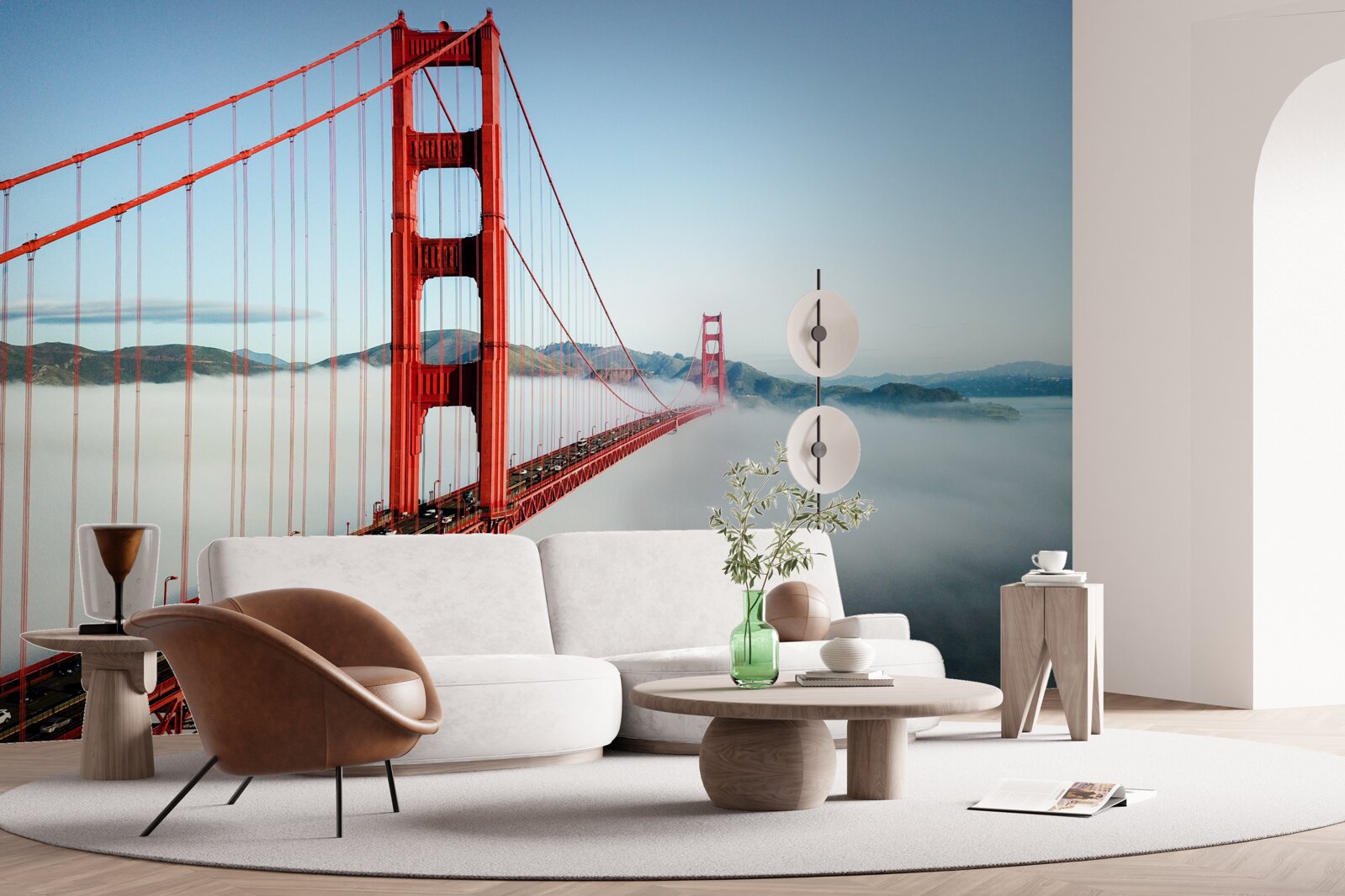 Fotobehang mist omhult Golden Gate Bridge