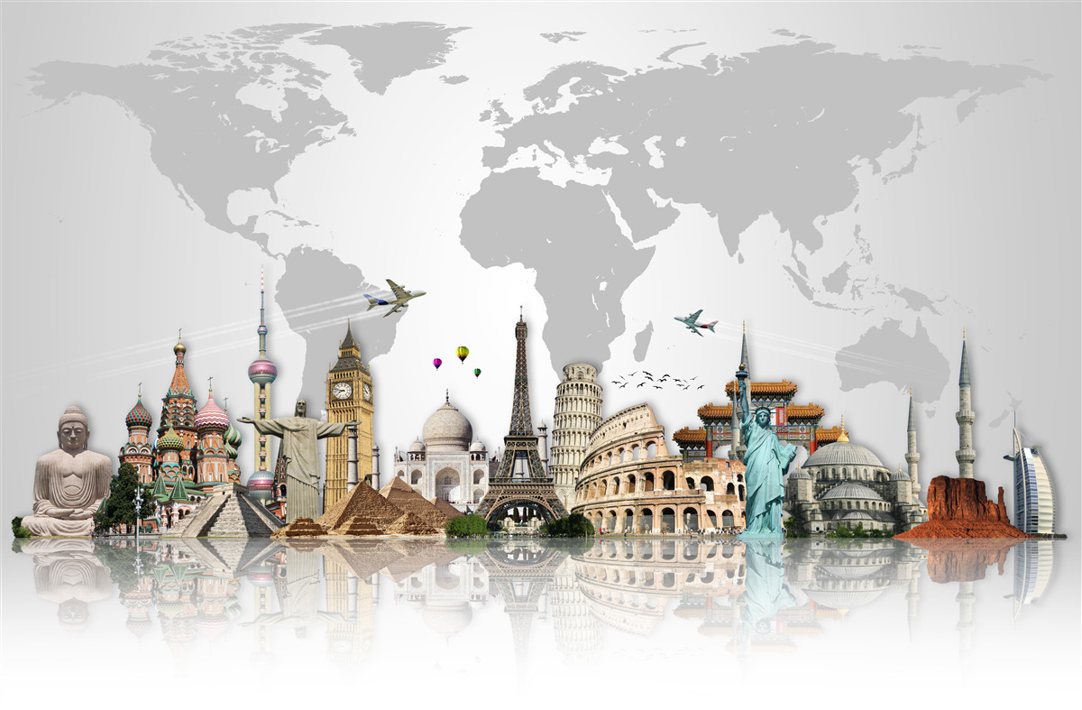 Fotobehang populaire architecturale structuren van de wereld