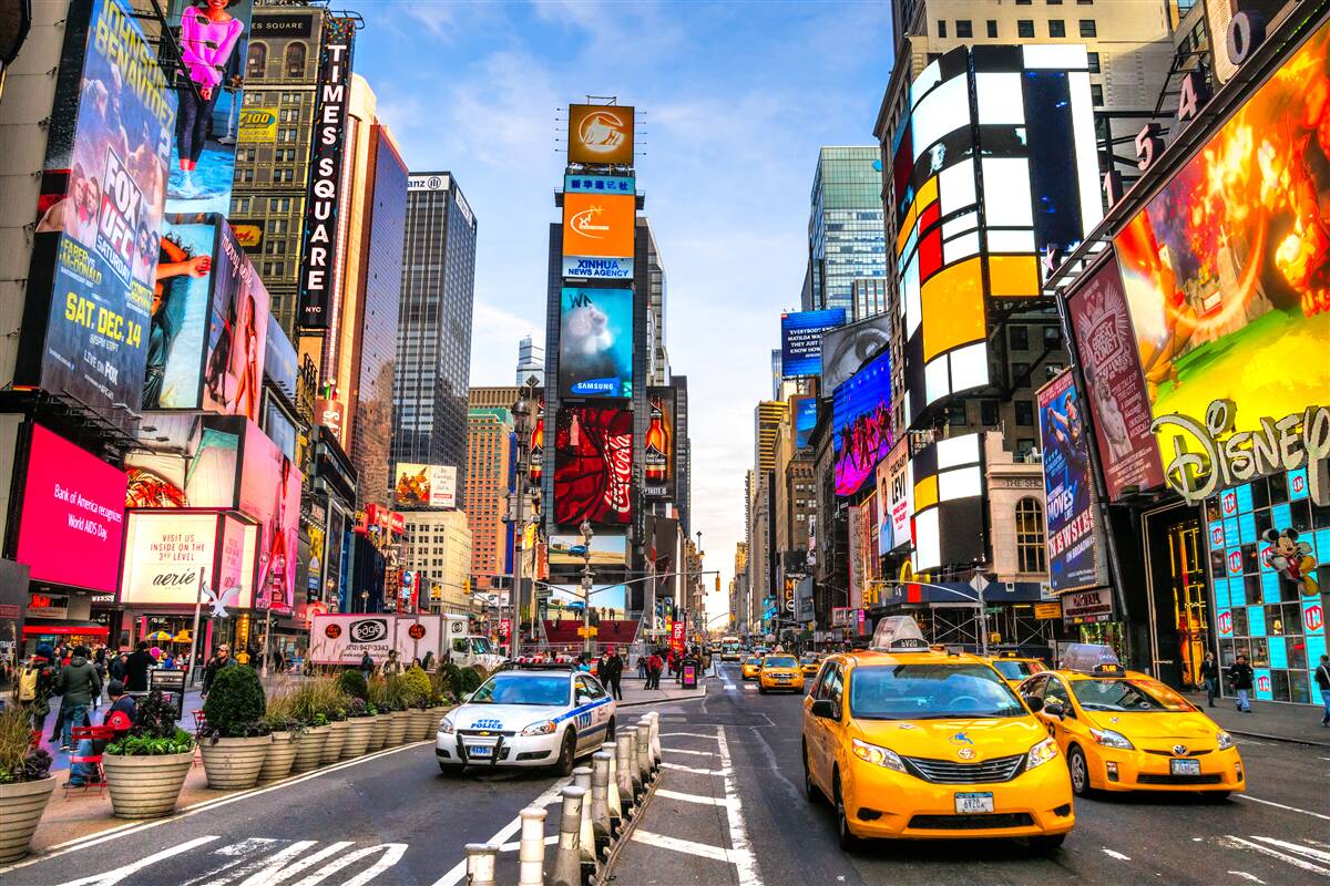 Fotobehang actieve times square straat