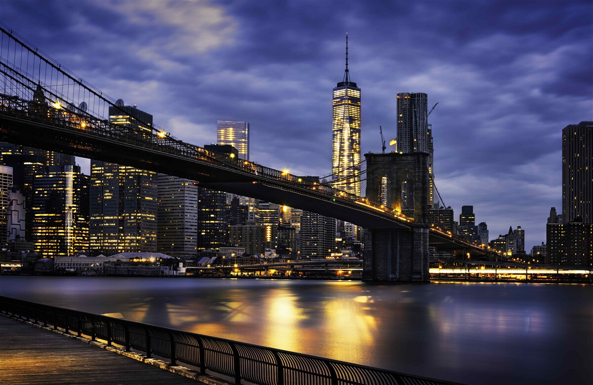 Fotobehang esaplanade op de brug van Brooklyn