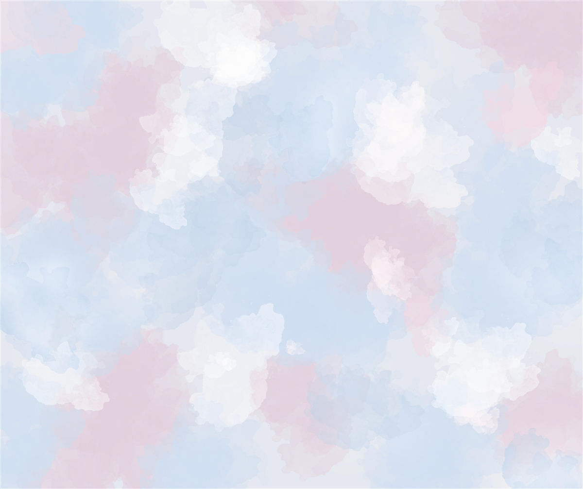 Fotobehang de lucht is versierd met blauwe en roze vlekken