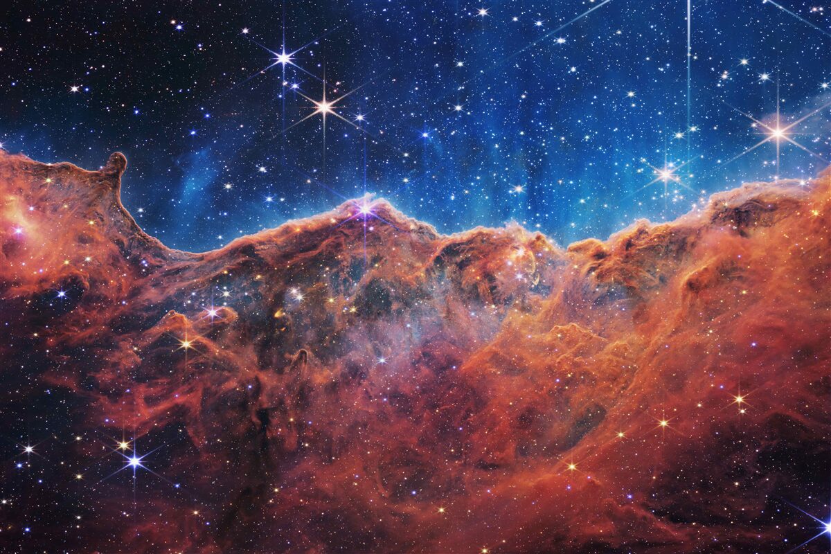 Fotobehang kosmische wolken met sterren