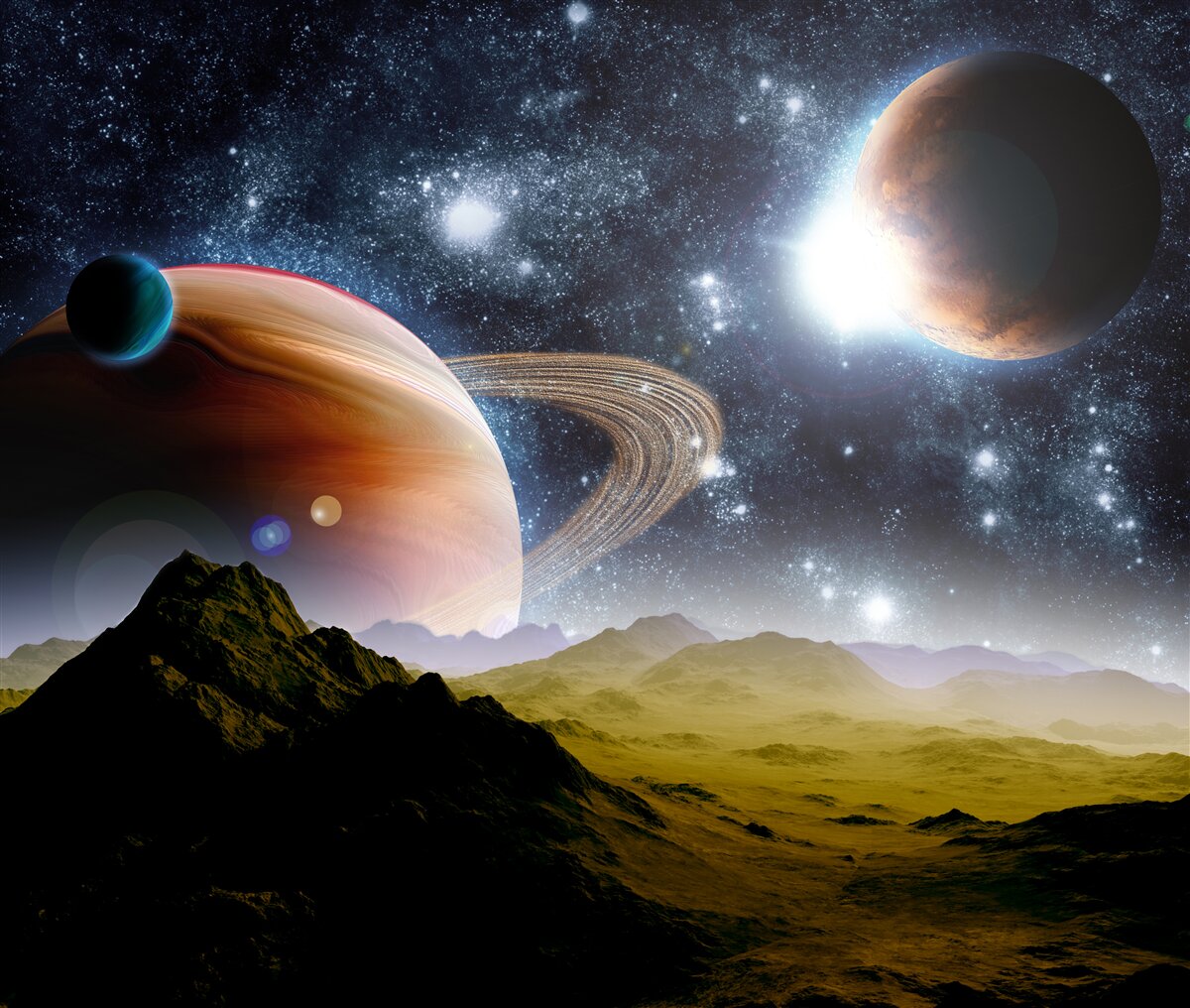 Fotobehang ruimteplaneten