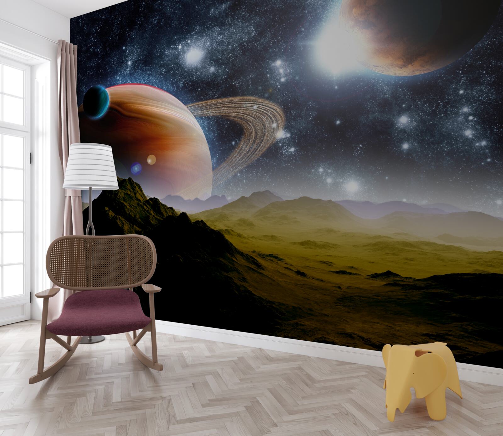 Fotobehang ruimteplaneten