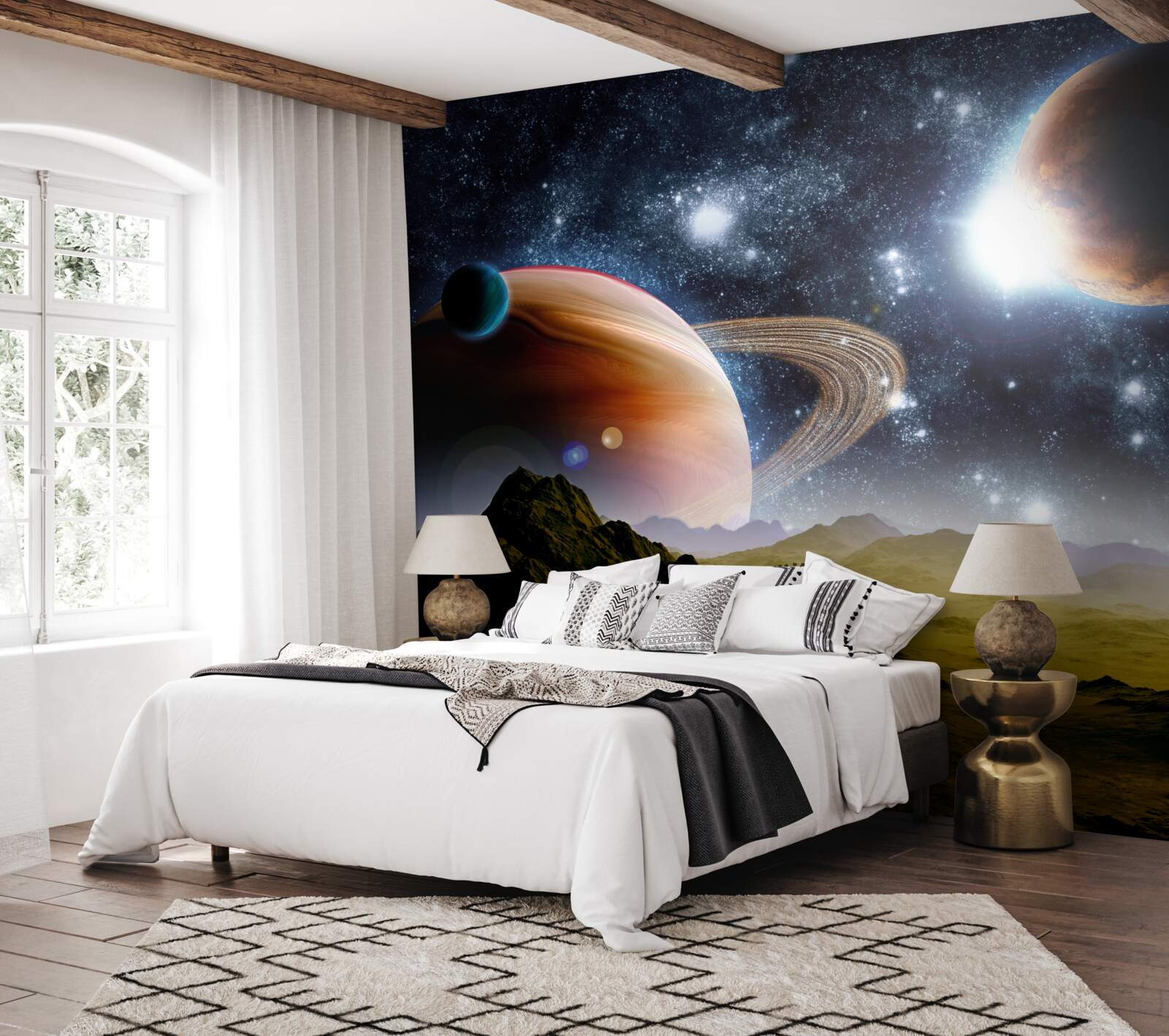 Fotobehang ruimteplaneten