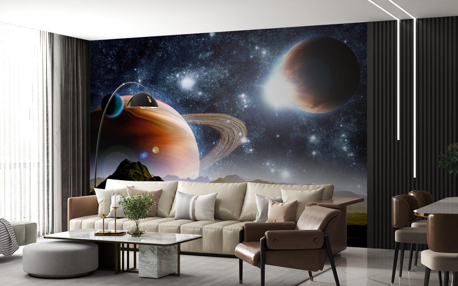 Fotobehang ruimteplaneten