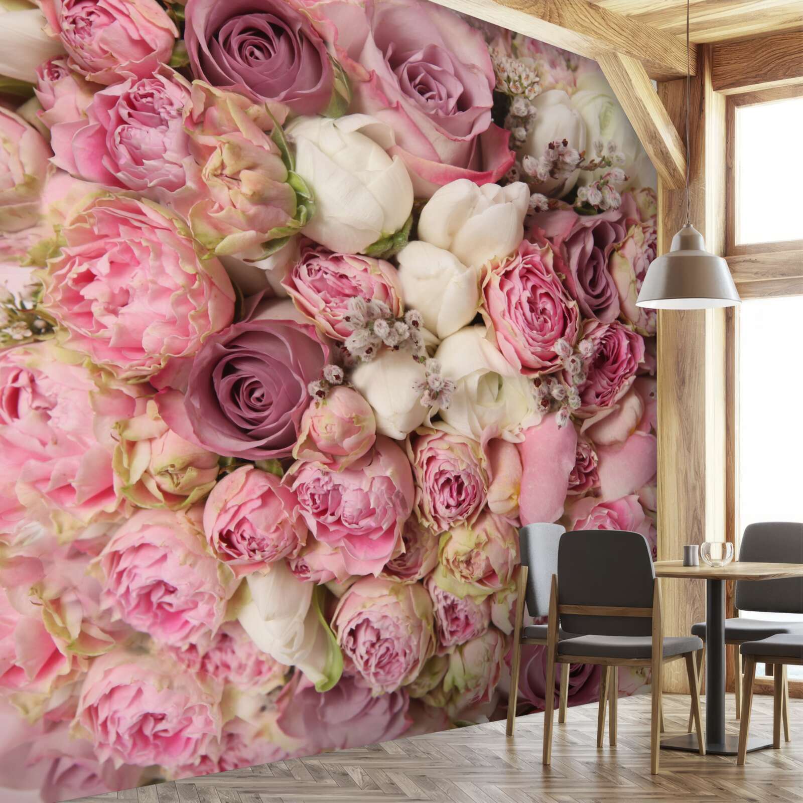 Fotobehang een prachtig boeket van veel verschillende bloemen