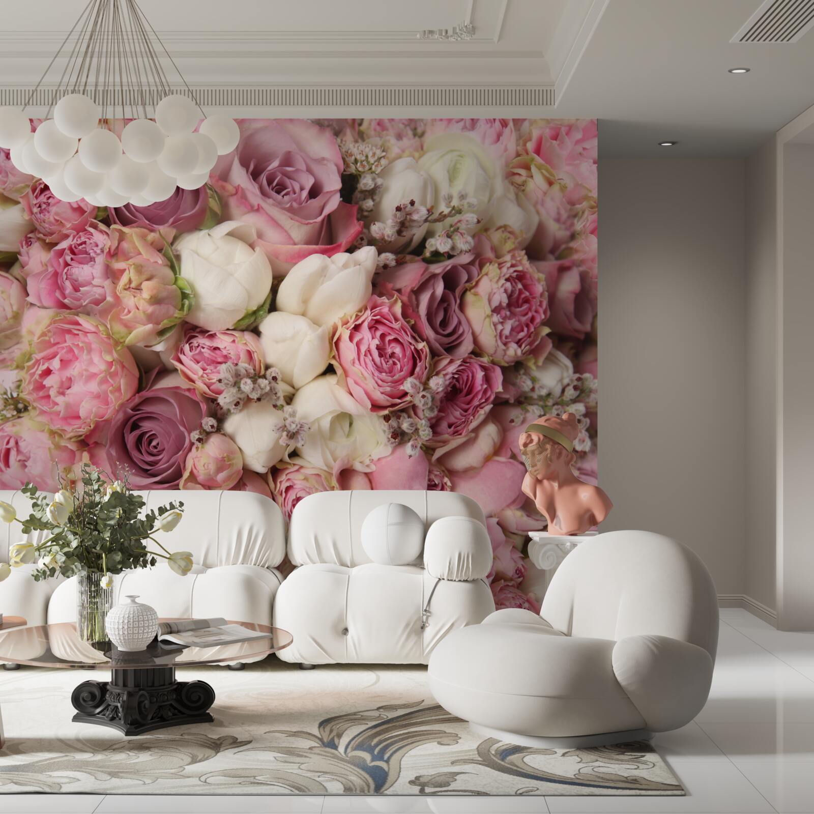 Fotobehang een prachtig boeket van veel verschillende bloemen