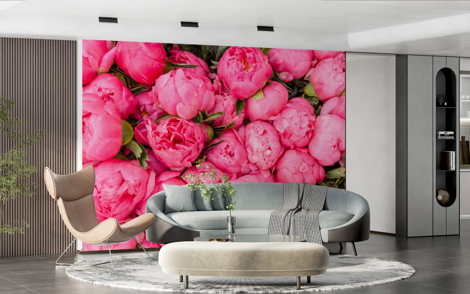 Fotobehang mooie roze pioenrozen