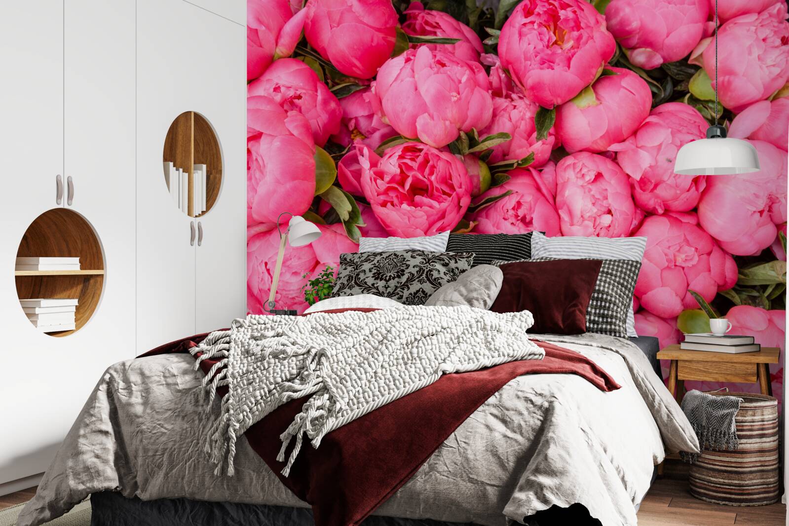 Fotobehang mooie roze pioenrozen