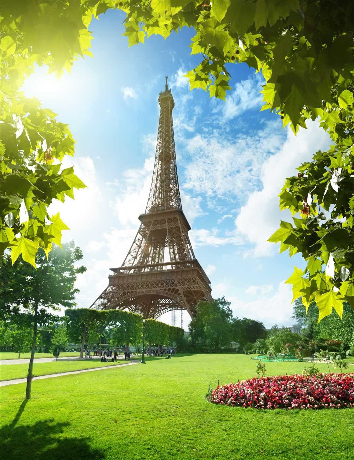 Fotobehang adembenemend panorama van de eiffeltoren