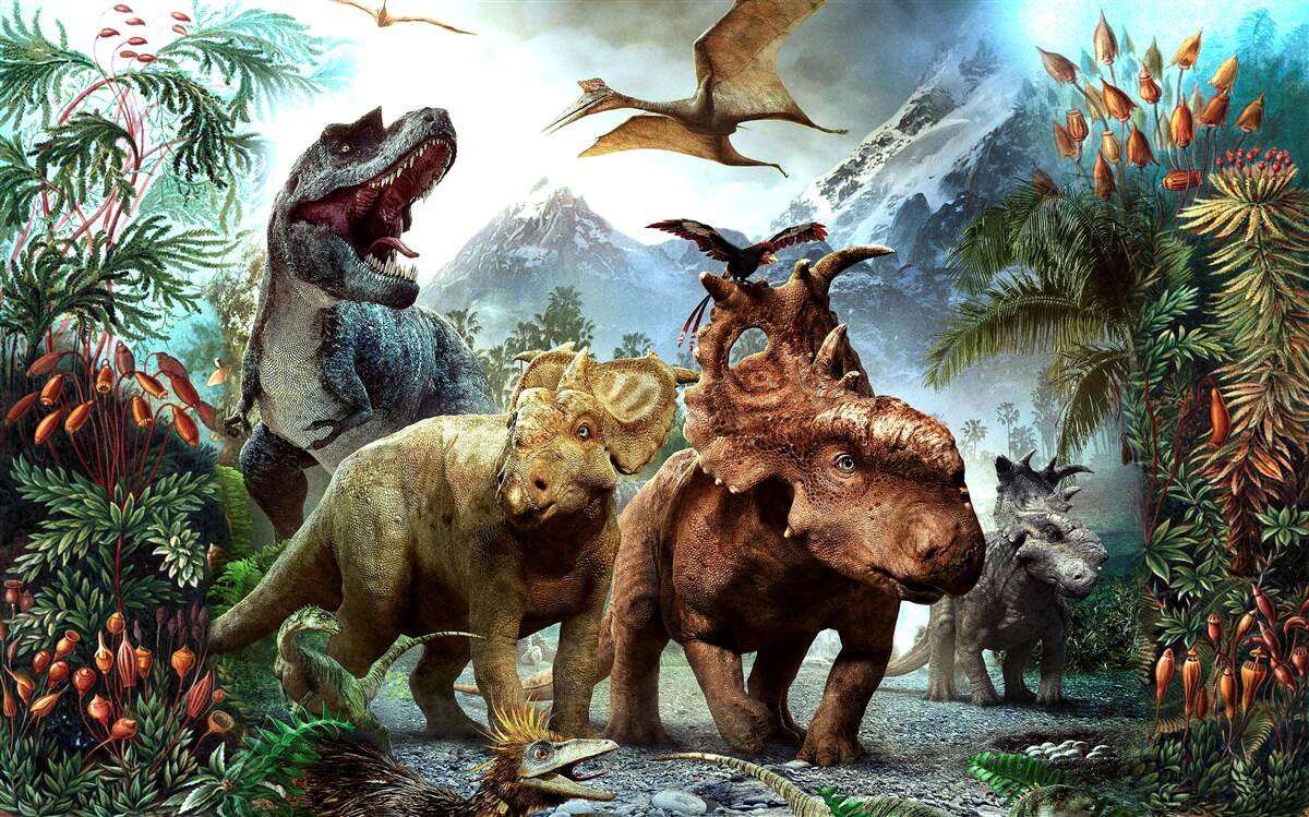 Fotobehang Jura dinosaurussen