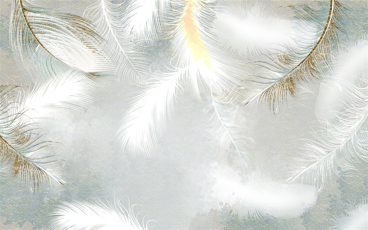 Fotobehang achtergrond van heldere abstracte veren
