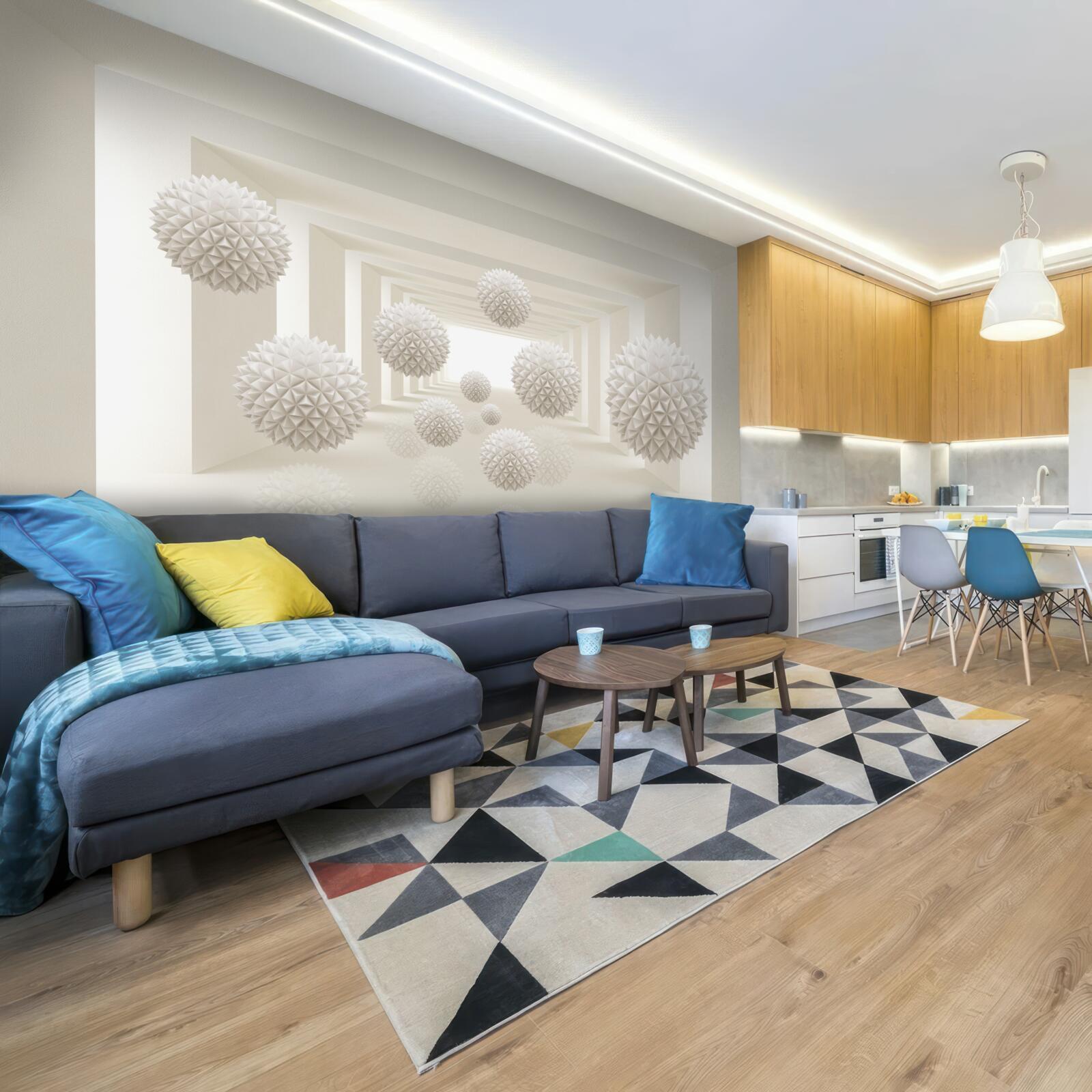 Fotobehang ondergrondse gang met spijkerballen