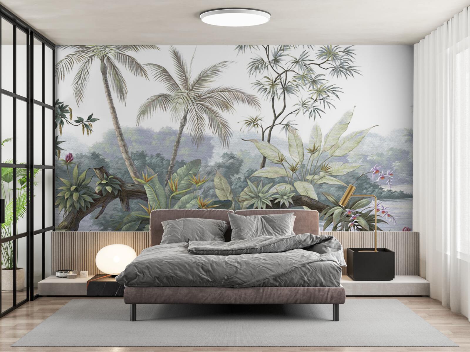 Fotobehang planten in de jungle na de regen