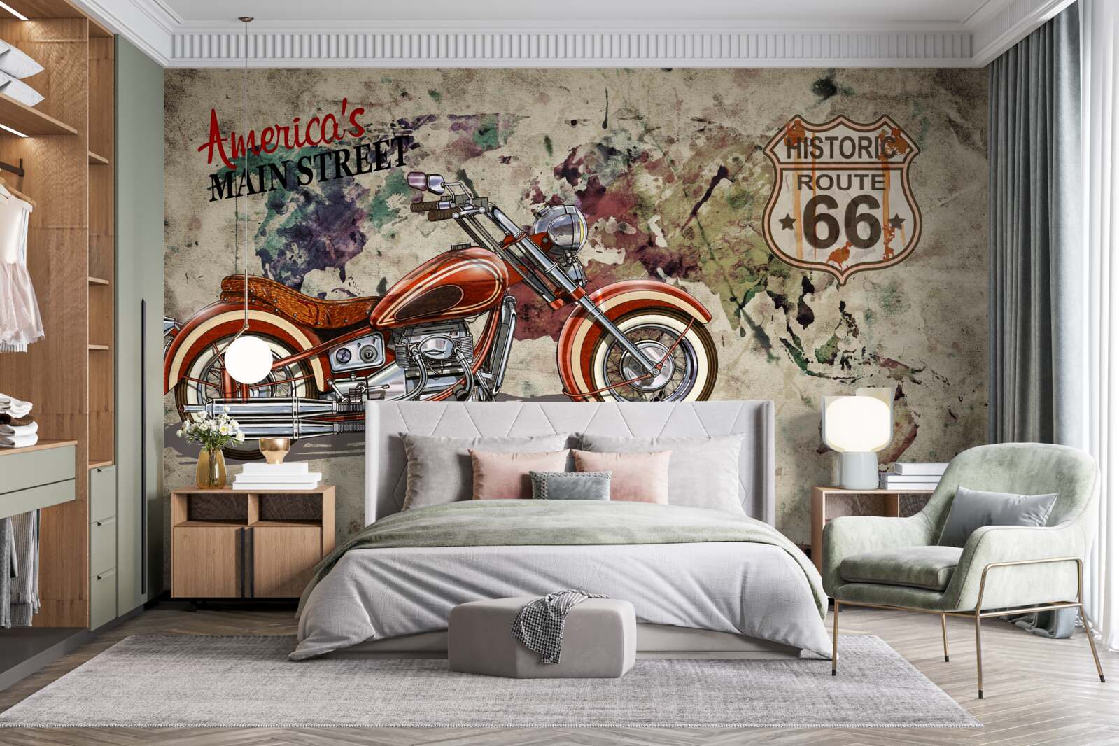 Fotobehang elegante motorfiets uit amerika