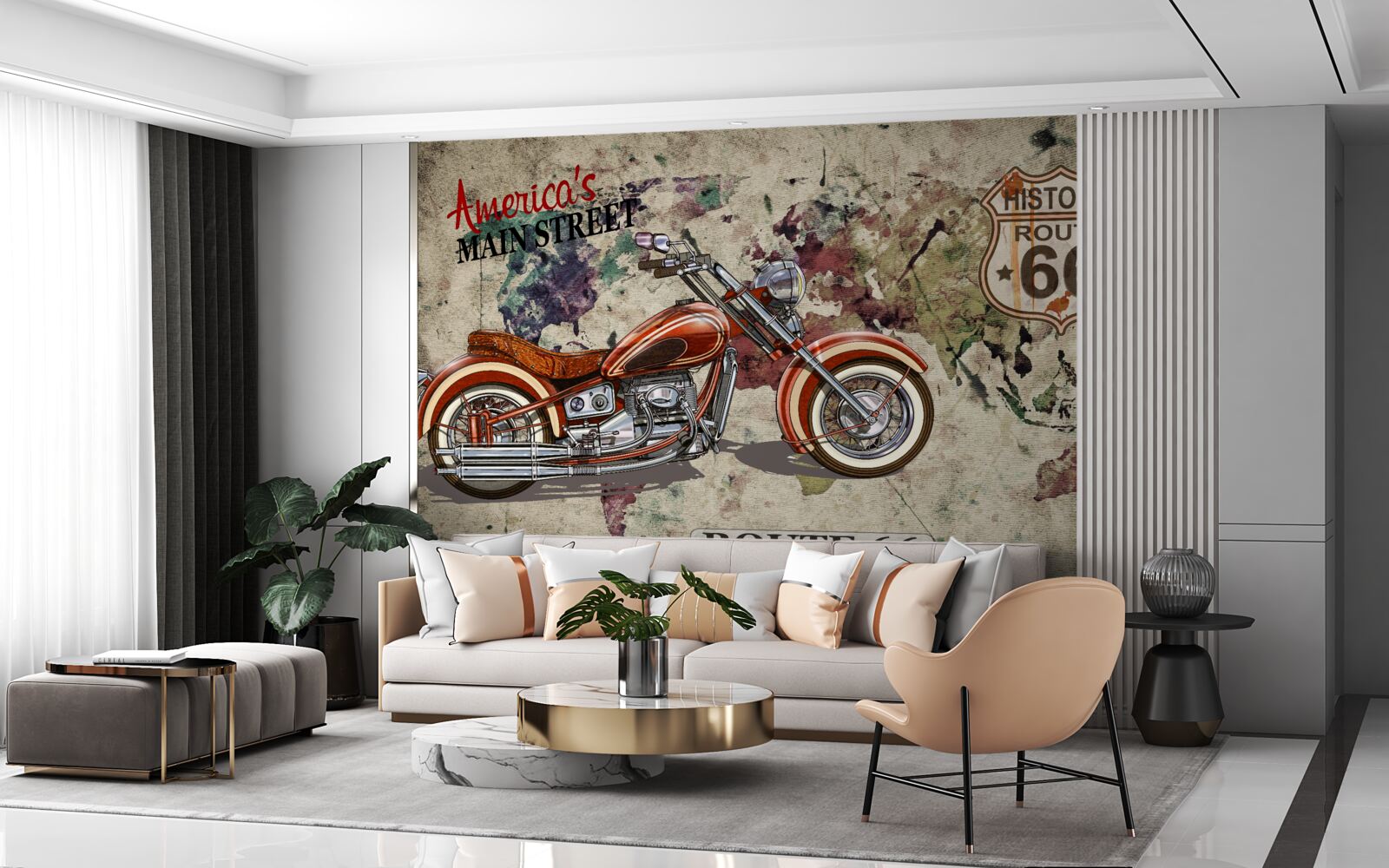 Fotobehang elegante motorfiets uit amerika