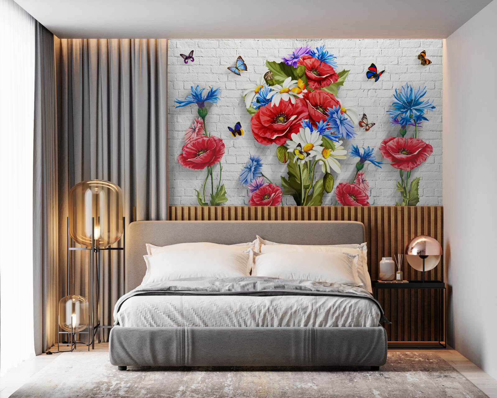 Fotobehang vlinders en bloemen gevuld met de pracht van de lente