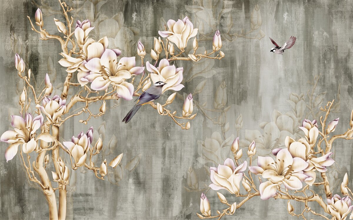 Fotobehang pastelowa chinoiserie