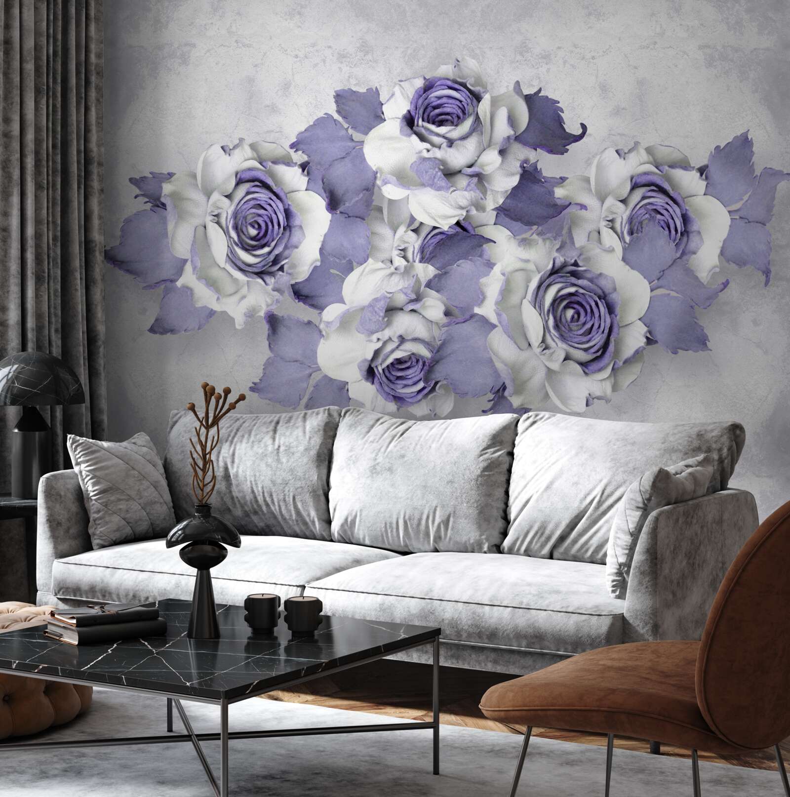 Fotobehang lila bloemdecoratie