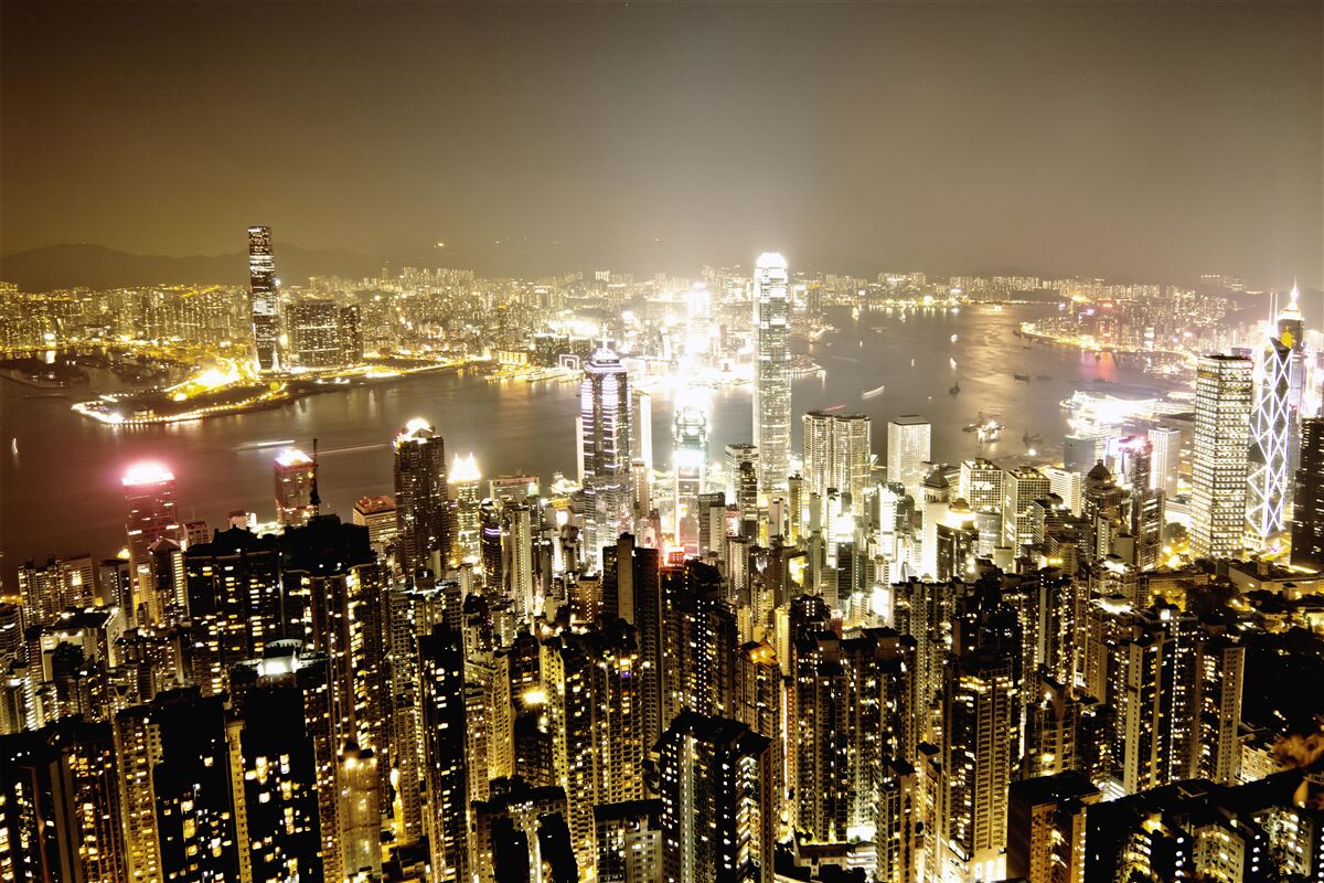 Fotobehang de nachtverlichting van new york